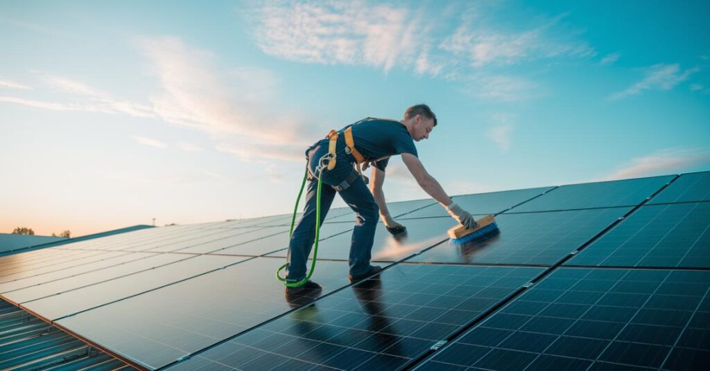 Best-Time-of-Day-to-Perform-Maintenance-on-Solar-Panels_iDeal-Solar_-1024x536